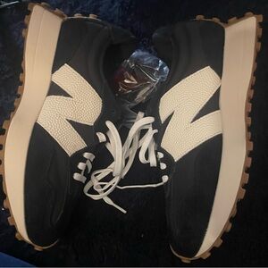 New Balance Black and White Sneakers with Brown Soles